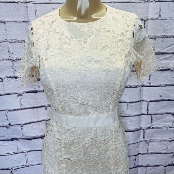 ALEXIA ADMOR IVORY LACE  DELORA DRESS Size 2 - Picture 4 of 15